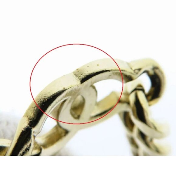 CHANEL CC Logos Rhinestone Pearl No.5 Bracelet 7.5" Gold Tone A22S Auth - Picture 10 of 10